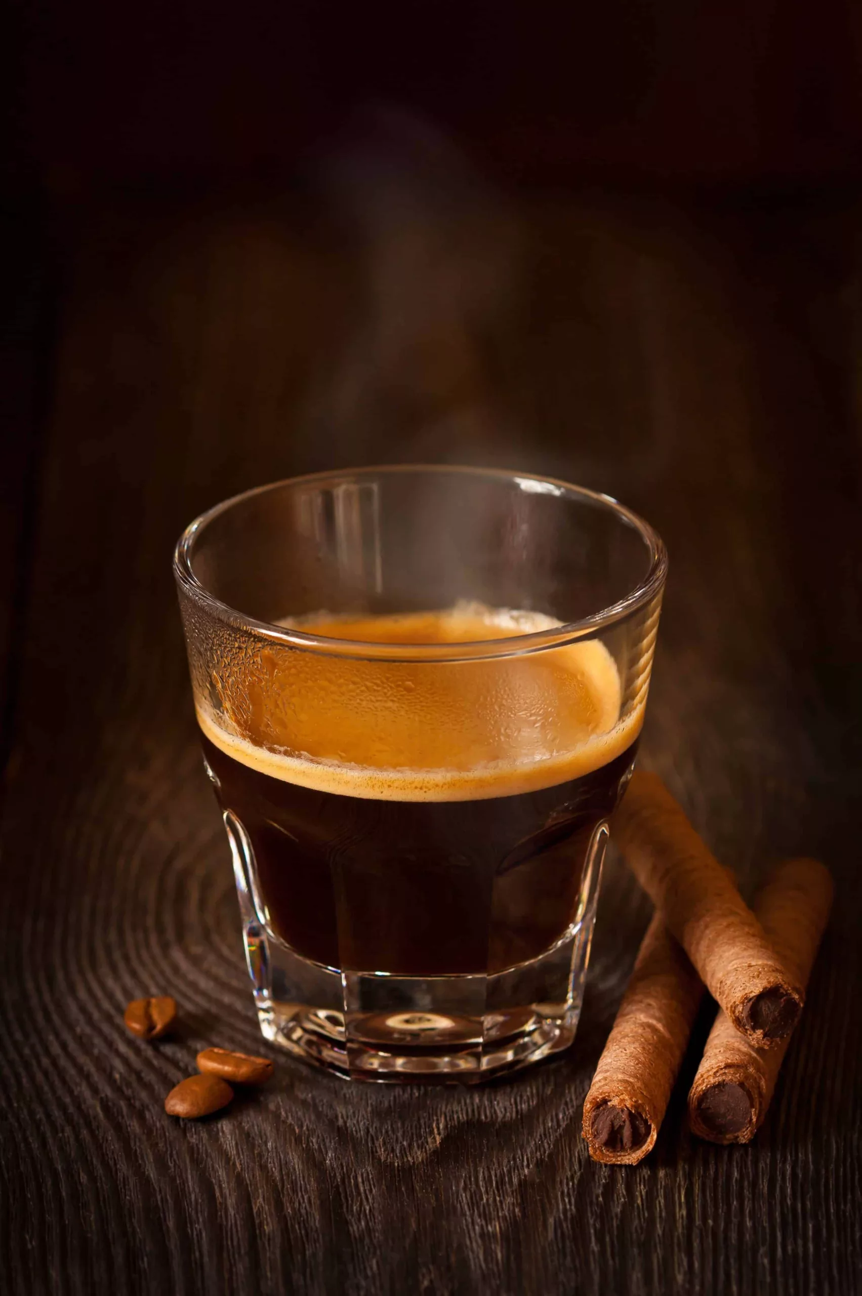 Espresso shot from an espresso machine; perfect for an Americano.