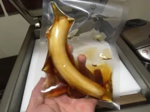 A banana infused with maple syrup in the VacMaster VP215 vacuum chamber.