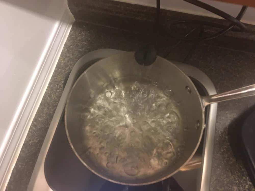 Boiling water on the Breville PolyScience Control Freak.