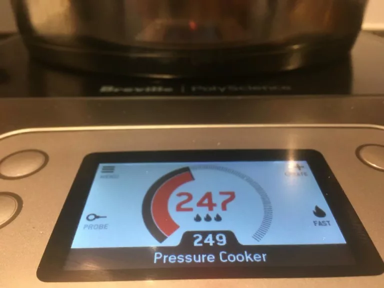 Stove top pressure cooker on the Breville PolyScience Control Freak.