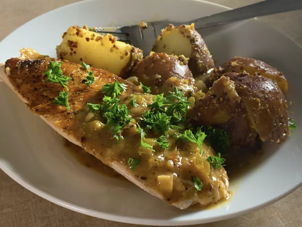 Lemon Sage Smothered Chicken Recipe Cooked in Brown Butter.