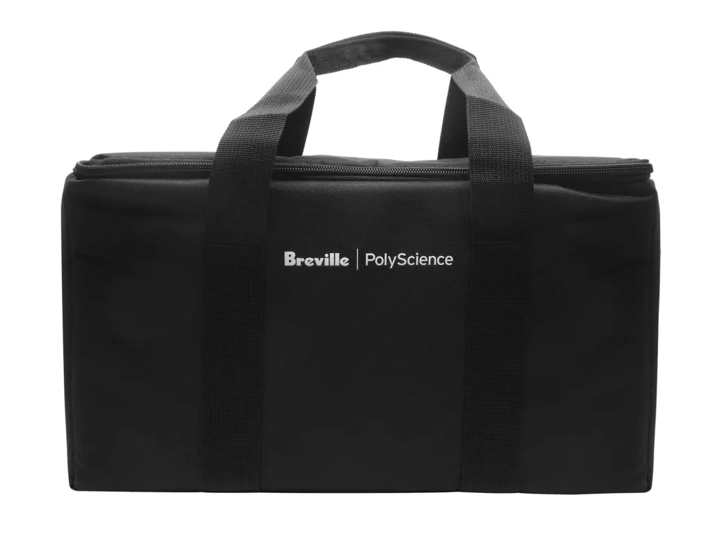 A carrying bag with handle for the Polyscience Breville HydroPro.