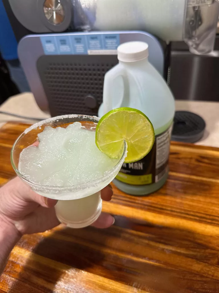 Finished frozen margarita! Made with the Ninja SLUSHi and Margarita Man mix.