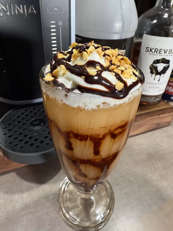 Screwball peanut butter whiskey mudslide Ninja SLUSHi recipe.